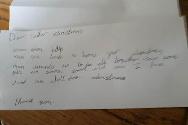 The letter was left in a Christmas postbox at the L6 Community Centre in Everton.