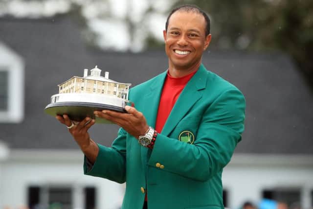 Tiger Woods celebrates his 2019 Masters win. Picture: Getty Images