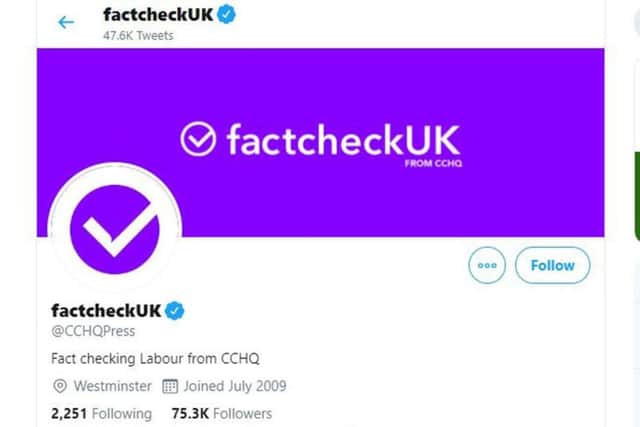 The rebranded 'Fact check' twitter account. Picture: Twitter