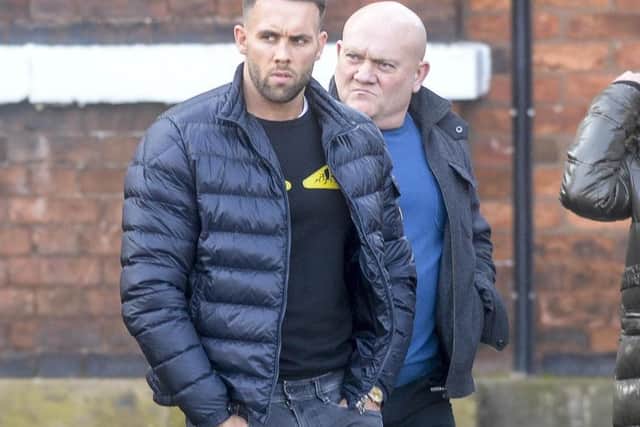 Scott Franks, the fiance of Leah Cambridge outside Wakefield Coroner's Court. Picture: SWNS