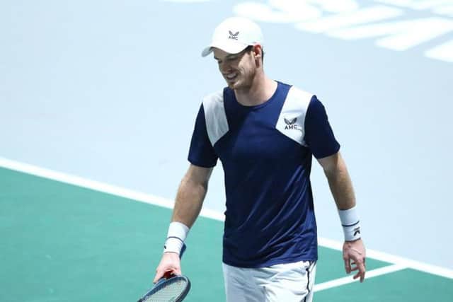 Andy Murray in action against Tallon Griekspoor in Madrid