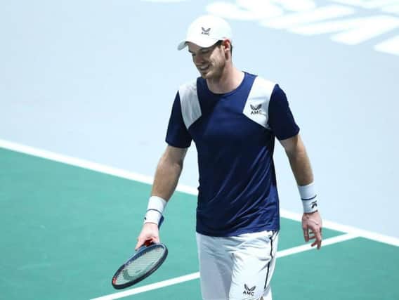 Andy Murray in action against Tallon Griekspoor in Madrid