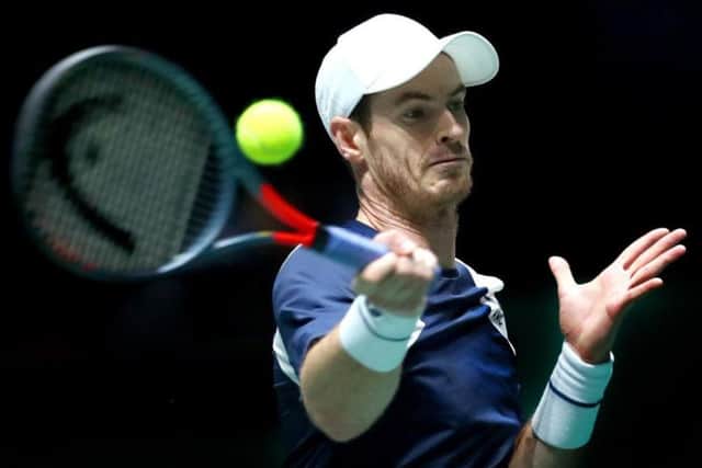 Andy Murray in action against Tallon Griekspoor