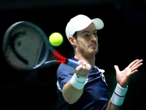 Andy Murray in action against Tallon Griekspoor