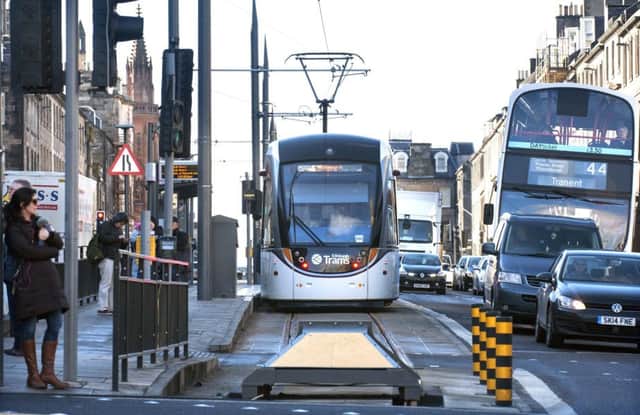 The tram line is being extended north east from York Place. Picture: Jane Barlow