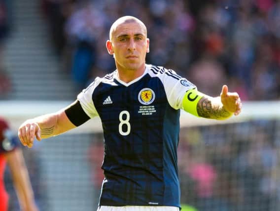 Scott Brown in action for Scotland against England at Hampden in June 2017