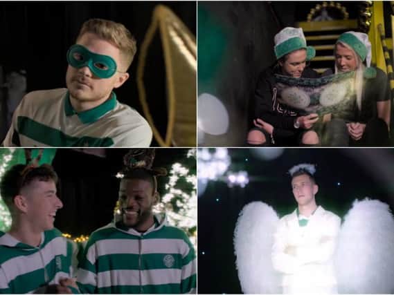 Clockwise from top left: James Forrest; Kelly Clark and Chloe Craig; Callum McGregor; Mikey Johnston and Olivier Ntcham