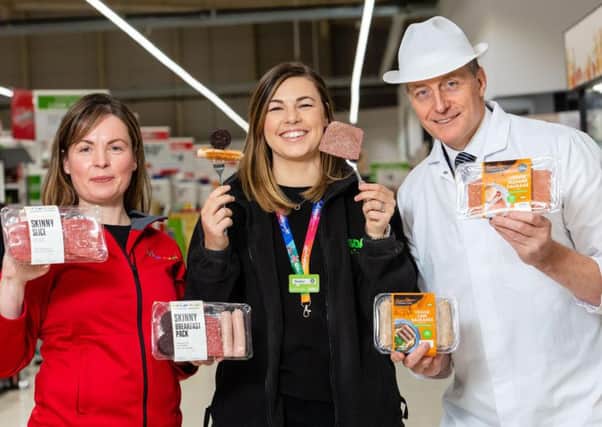 Carlyn Paton, director of We hae meat, Heather Turnbull, Asdas regional buying manager for Scotland and Simon Howie. Picture: Ian Georgeson