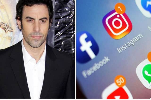 Sacha Baron Cohen called for a "fundamental rethink of social media and how it spreads hate, conspiracies and lies." Pictures: Joella Marano/Wikicommons/https://creativecommons.org/licenses/by-sa/2.0/