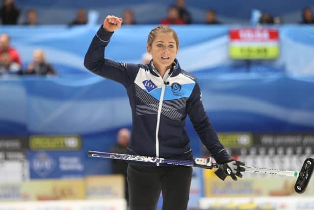 Eve Muirhead clinched victory over Switzerland with her last stone. Picture: Riochard Gray