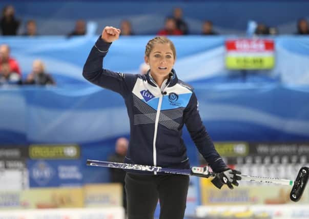 Eve Muirhead clinched victory over Switzerland with her last stone. Picture: Riochard Gray