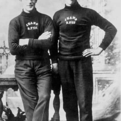 Allan 'Mor' Mackenzie (left) and Kenneth Mackenzie were two of the 'Loch Broom Yachtsman' hired to crew the racing boats of Scotland's wealthy industrialists during the summer months. PIC: Ullapool Museum Trust.
