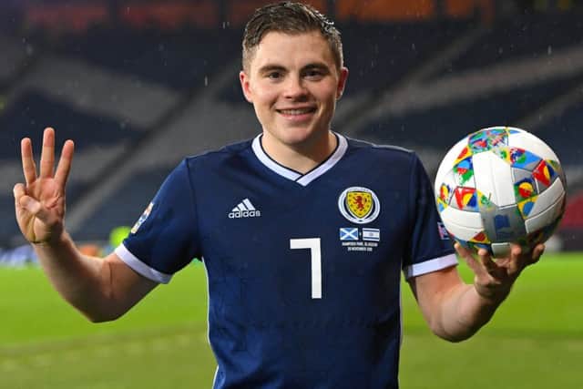 James Forrest stole the show the last time Scotland played Israel, scoring a hat-trick in a 3-2 win. Picture: SNS
