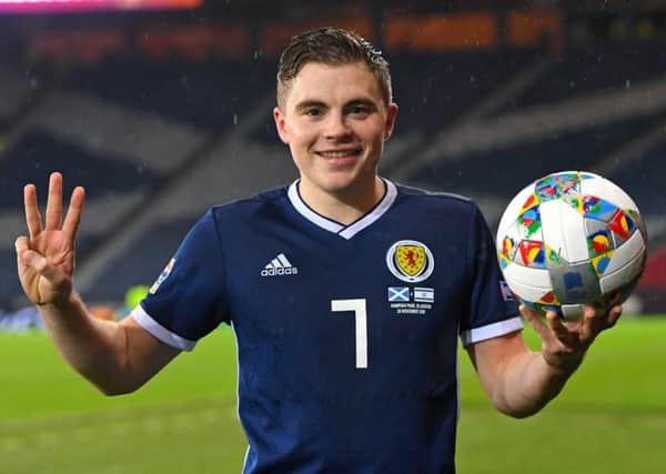 James Forrest stole the show the last time Scotland played Israel, scoring a hat-trick in a 3-2 win. Picture: SNS