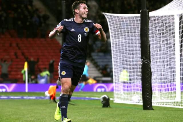 John McGinn celebrating after scoring for Scotland in midweek. Picture: Getty