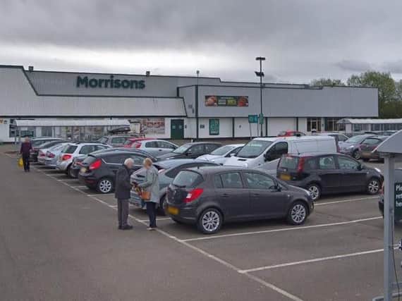 The man was stabbed in the car park of the Morrisons in Bellshill. Picture: Google.