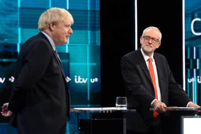 Boris Johnson and Jeremy Corbyn taking part in a head-to-head debate