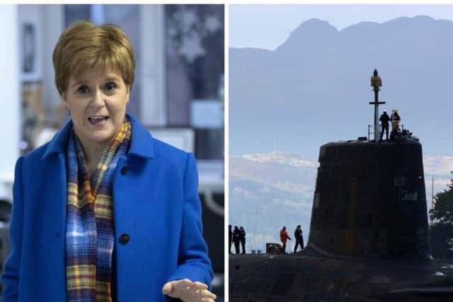 Nicola Sturgeon set out her partys red lines for any talks with Labour on forming a government, with the scrapping of the UKs Trident nuclear weapons system at the top of the list. Pictures: PA/TSPL