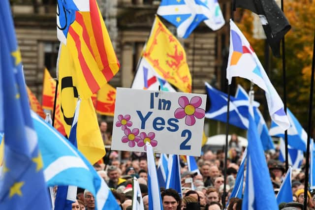 Scottishindependence supporters in Glasgow. Picture: John Devlin
