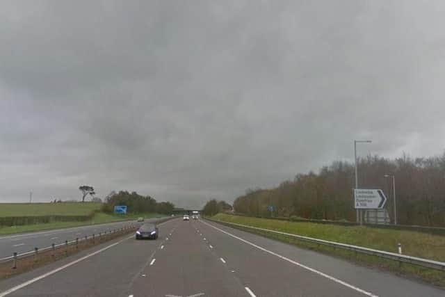 The northbound articulated lorry hit the barrier on the A74(M) south of Lockerbie, at junction 20, and left the road just after 5.45am on Monday. Picture: Google Street View