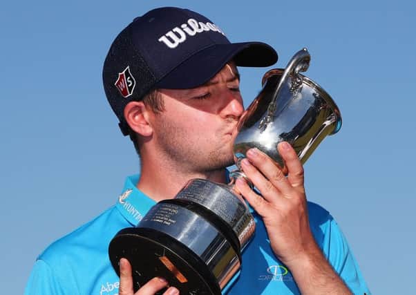 David Law of Scotland with the trophy after the ISPS Handa Vic Open. Picture: Michael Dodge/Getty
