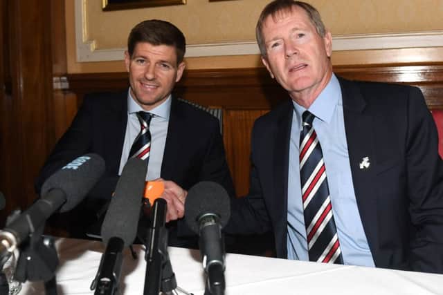 Dave King welcomes Steven Gerrard to Rangers.