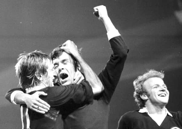 Jeremy Corbyn, Diane Abbot and John McDonnell celebrate winning the 2019 general election in a strange dream Kevan Christie may be about to have (actually Joe Jordan and co celebrating in 1973) (Picture: Allan Milligan)