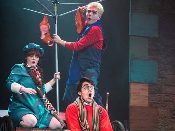 Leah Byrne, Martin Quinn and Eklovey Kashyap play Basher McKenzie, Oor Wullie and Wahid in the new musical.