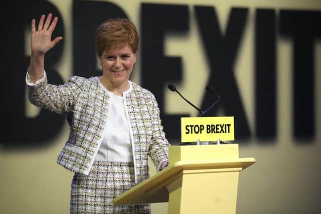 Nicola Sturgeon unveiled the SNP manifesto in Glasgow today. Picture: PA