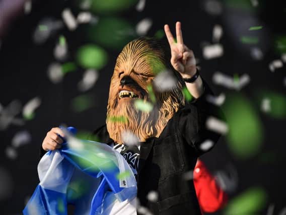 Lewis Capaldi appeared in a Chewbacca mask at last year's TRNSMT festival, in response to a jibe from Noel Gallagher (Photo: Getty)