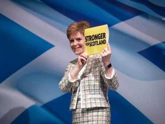 Nicola Sturgeon launches the SNP manifesto at the SWG3 venue