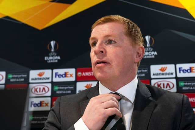 Neil Lennon speaks to the media ahead of Celtic's Europa League clash with Rennes