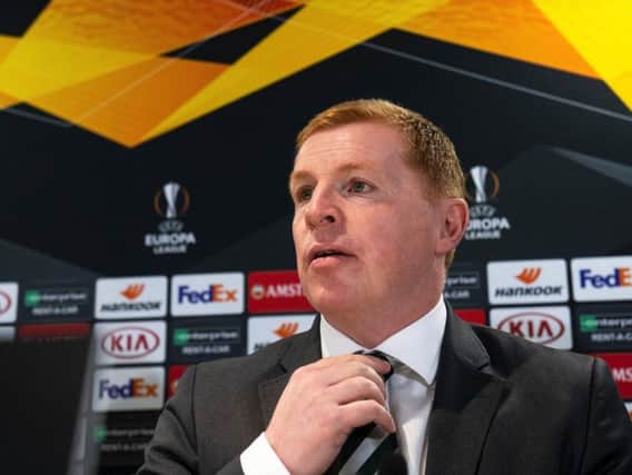 Neil Lennon speaks to the media ahead of Celtic's Europa League clash with Rennes