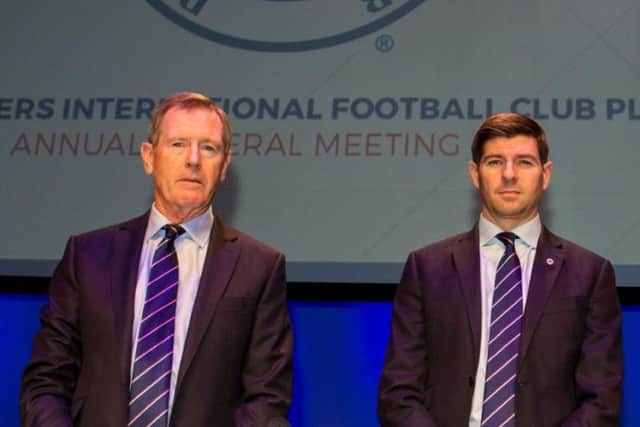 Dave King (left) with Rangers manager Steven Gerrard