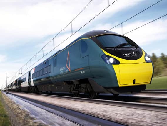 A new teal-like "graphene", black, orange and white livery will replace Virgin Trains' red. Picture: Avanti West Coast
