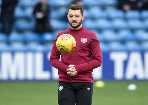 Craig Halkett was on the bench for Hearts at Kilmarnock. Picture: Ross MacDonald / SNS