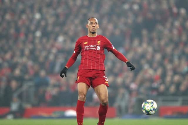 Fabinho in action for Liverpool at Anfield