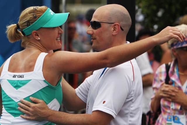 Elena Baltacha is congratulated by Nino Severino after her second round win over Kateryna Bondarenko at the 2010 Australian Open. Picture: by Mark Dadswell/Getty Images