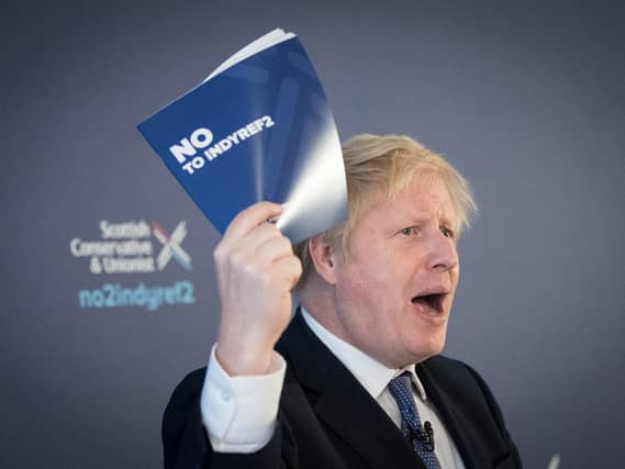 Boris Johnson on the campaign trail in Fife ahead of December's general election. Picture: Stefan Rousseau/PA Wire