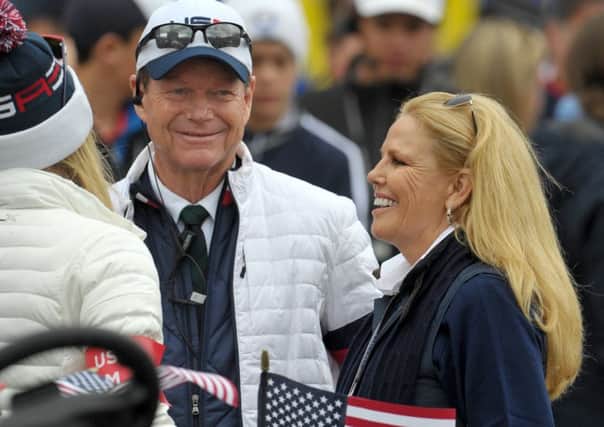 Hilary Watson with her husband Tom at the 2014 Ryder Cup at Gleneagles. Picture: Jane Barlow
