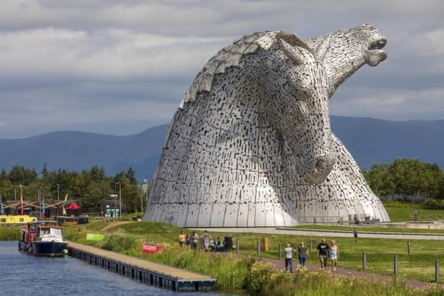 Landmarks most at risk in Scotland include the Kelpies, near Falkirk.