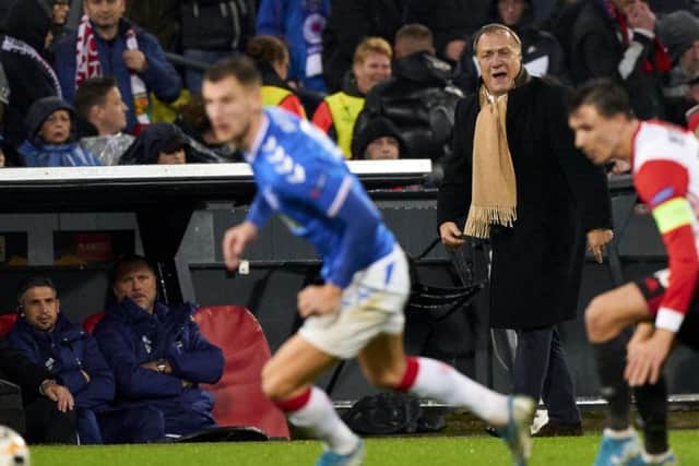 Dick Advocaat looks on as Feyenoord take on his former club Rangers