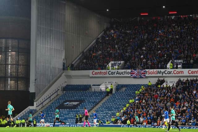 Part of Ibrox was closed for the visit of Legia Warsaw earlier this year