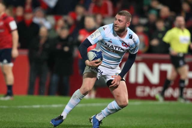 Finn Russell reacts after scoring a superb try for Racing 92 against Munster. Picture: Paul Faith/AFP via Getty Images