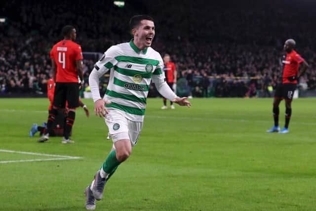 Lewis Morgan showed his value to Celtic by opening the scoring in the Europa League match against Rennes. Picture: Ian MacNicol/Getty Images