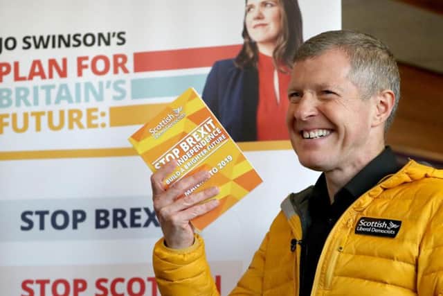 Willie Rennie launches the 2019 Scottish Lib Dem manifesto at Murrayfield ice rink