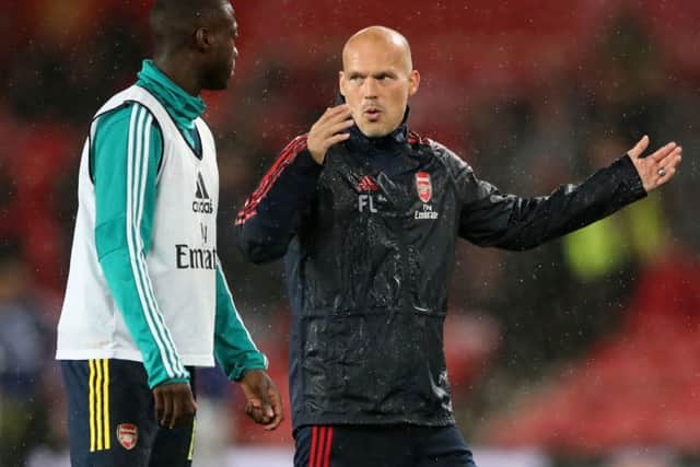 File photo dated 30-09-2019 of Arsenal's Freddie Ljungberg (right) PRESS ASSOCIATION Photo. Issue date: Friday November 29, 2019. Arsenal have sacked boss Unai Emery following a run of seven games without a win. The Gunners have confirmed Freddie Ljungberg will take charge on an interim basis and pointed to "results and performances not being at the level required" for the reason behind Emery's exit. See PA story SOCCER Arsenal Photo credit should read Nick Potts/PA Wire.