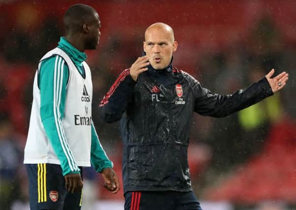 File photo dated 30-09-2019 of Arsenal's Freddie Ljungberg (right) PRESS ASSOCIATION Photo. Issue date: Friday November 29, 2019. Arsenal have sacked boss Unai Emery following a run of seven games without a win. The Gunners have confirmed Freddie Ljungberg will take charge on an interim basis and pointed to "results and performances not being at the level required" for the reason behind Emery's exit. See PA story SOCCER Arsenal Photo credit should read Nick Potts/PA Wire.