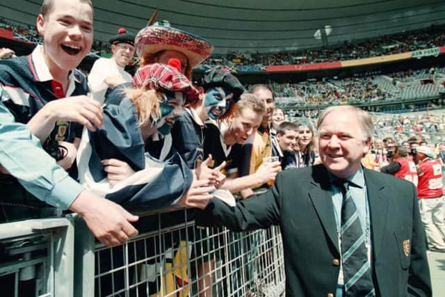 Tantalising prize: Then manager Craig Brown with fans at Scotlands last major finals, the 1998 World Cup. Picture: Owen Humphries/PA