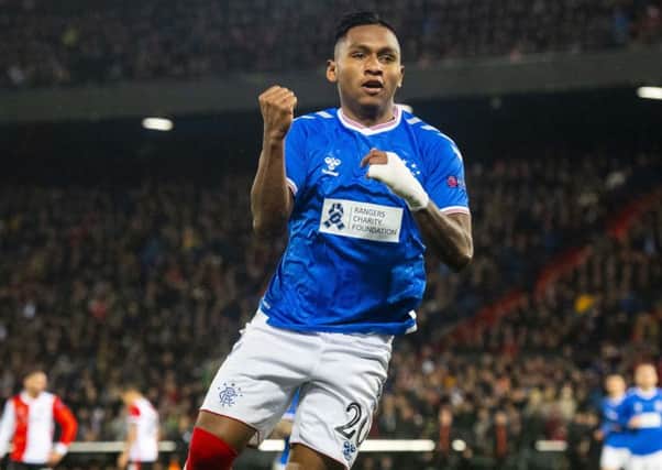 Alfredo Morelos was in fine form for Rangers against Feyenoord  in midweek but has yet to score against Celtic. Picture: Alan Harvey / SNS